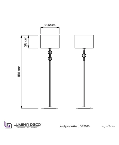 LAMPA STOJĄCA PODŁOGOWA BIAŁO-MOSIĘŻNA AZZARIA
