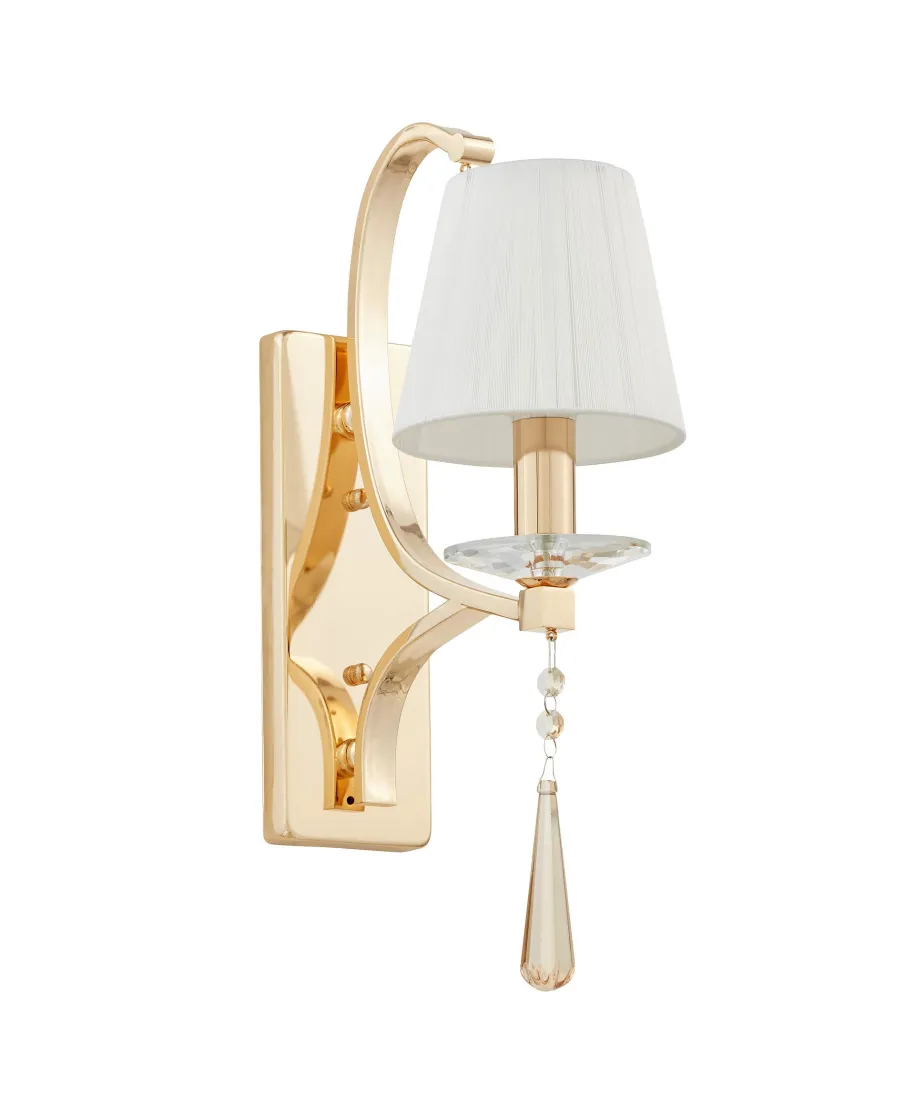 LAMPA ŚCIENNA KINKIET KRYSZTAŁOWY ZŁOTY VENISIA W1