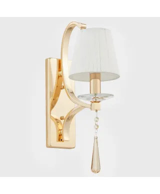 LAMPA ŚCIENNA KINKIET KRYSZTAŁOWY ZŁOTY VENISIA W1