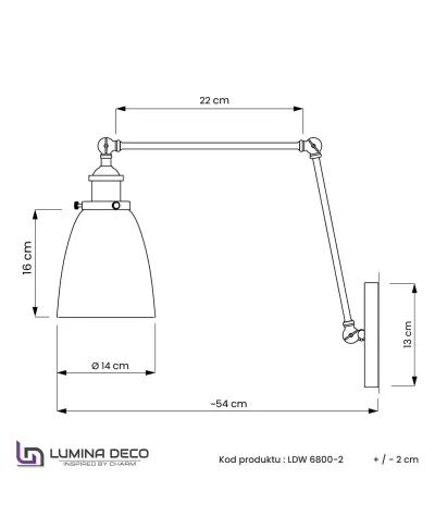 LAMPA ŚCIENNA KINKIET LOFTOWY FABI PRO GREY W2