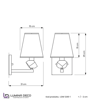 LAMPA ŚCIENNA KINKIET ZŁOTO-BIAŁY MONTERO W1