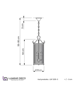 LAMPA WISZĄCA LOFT MOSIĘŻNA BOSTON W3