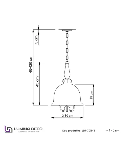 NOWOCZESNA LAMPA WISZĄCA MOSIĘŻNA MILEO W3