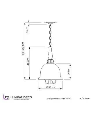 NOWOCZESNA LAMPA WISZĄCA MOSIĘŻNA MILEO W3