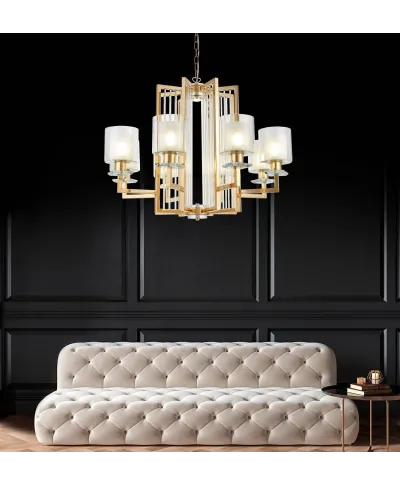 NOWOCZESNA LAMPA WISZĄCA ZŁOTA MANHATTAN W8