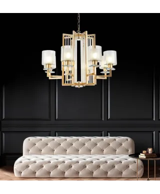 NOWOCZESNA LAMPA WISZĄCA ZŁOTA MANHATTAN W8