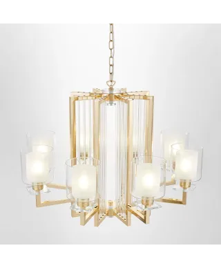 NOWOCZESNA LAMPA WISZĄCA ZŁOTA MANHATTAN W8