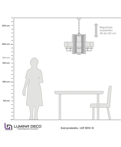 NOWOCZESNA LAMPA WISZĄCA ZŁOTA MANHATTAN W8