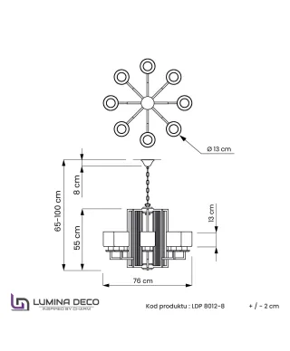 NOWOCZESNA LAMPA WISZĄCA ZŁOTA MANHATTAN W8