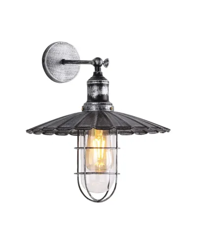 LAMPA ŚCIENNA KINKIET LOFTOWY STARE SREBRO LATARO