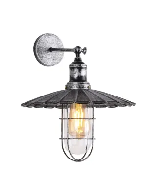 LAMPA ŚCIENNA KINKIET LOFTOWY STARE SREBRO LATARO