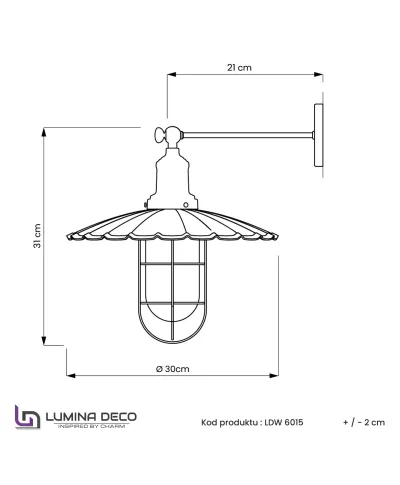 LAMPA ŚCIENNA KINKIET LOFTOWY STARE SREBRO LATARO