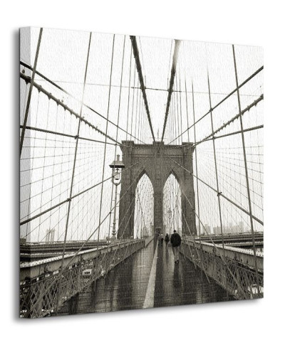 Obraz na płótnie - Brooklyn Bridge, Wide Angle - 40x40 cm