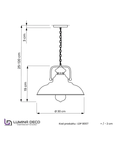 LAMPA WISZĄCA INDUSTRIALNA STARE SREBRO LOFT BARDI