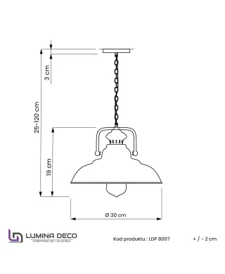 LAMPA WISZĄCA INDUSTRIALNA STARE SREBRO LOFT BARDI