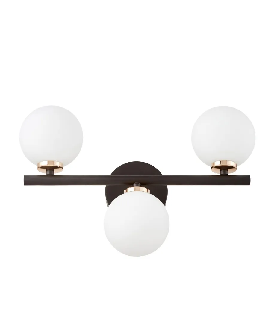 LAMPA ŚCIENNA KINKIET NOWOCZESNY CZARNO-ZŁOTY MARSIADA W3