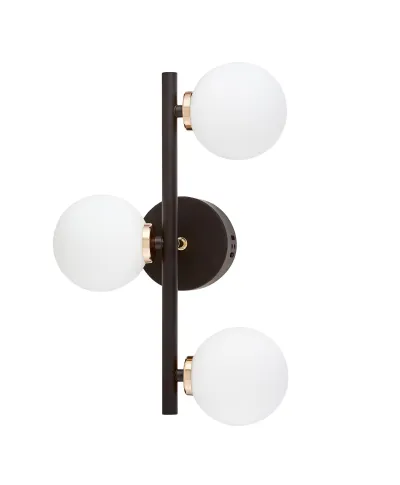 LAMPA ŚCIENNA KINKIET NOWOCZESNY CZARNO-ZŁOTY MARSIADA W3