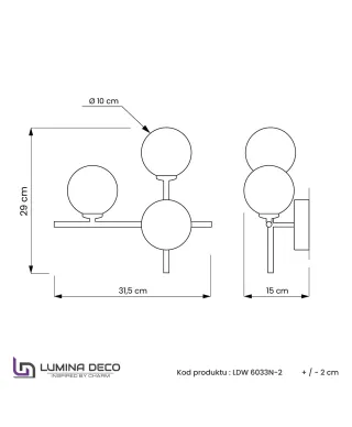 LAMPA ŚCIENNA KINKIET NOWOCZESNY CZARNO-ZŁOTY MARSIADA NEO