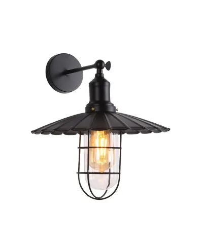 LAMPA ŚCIENNA KINKIET LOFTOWY CZARNY LATARO
