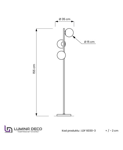 LAMPA STOJĄCA PODŁOGOWA CZARNA FREDICA W3