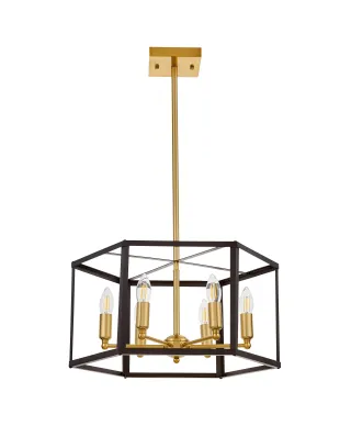 LAMPA WISZĄCA LOFT CZARNO-MOSIĘŻNA LORTON W6