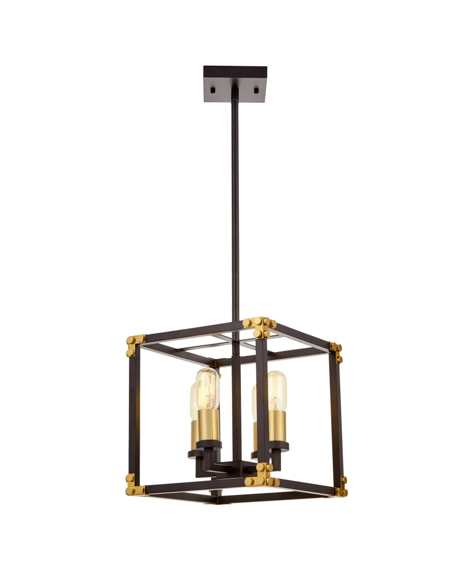 LAMPA WISZĄCA LOFT CZARNO-MOSIĘŻNA WALDORF W4