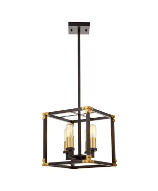 LAMPA WISZĄCA LOFT CZARNO-MOSIĘŻNA WALDORF W4