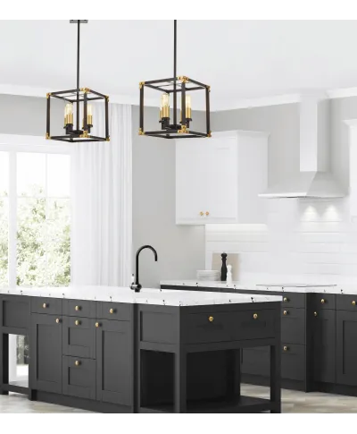 LAMPA WISZĄCA LOFT CZARNO-MOSIĘŻNA WALDORF W4