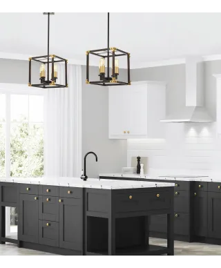 LAMPA WISZĄCA LOFT CZARNO-MOSIĘŻNA WALDORF W4