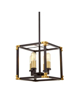 LAMPA WISZĄCA LOFT CZARNO-MOSIĘŻNA WALDORF W4