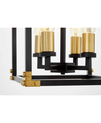 LAMPA WISZĄCA LOFT CZARNO-MOSIĘŻNA WALDORF W4