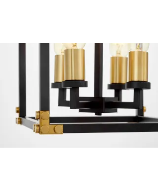 LAMPA WISZĄCA LOFT CZARNO-MOSIĘŻNA WALDORF W4