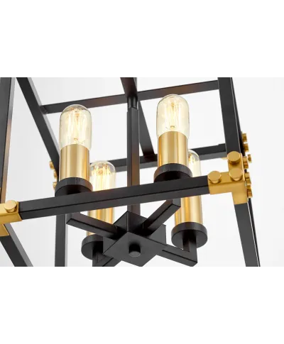 LAMPA WISZĄCA LOFT CZARNO-MOSIĘŻNA WALDORF W4