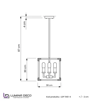 LAMPA WISZĄCA LOFT CZARNO-MOSIĘŻNA WALDORF W4