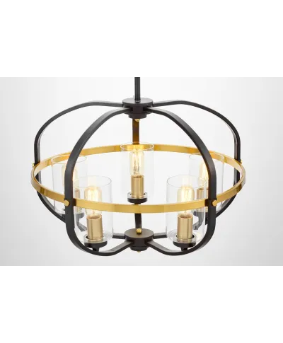 LAMPA WISZĄCA LOFT CZARNO-MOSIĘŻNA MONTEREY W5