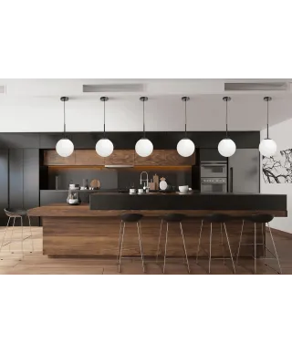 NOWOCZESNA LAMPA WISZĄCA CZARNA FREDICA D20