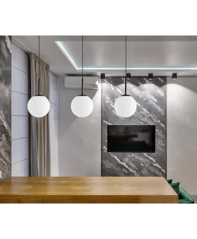 NOWOCZESNA LAMPA WISZĄCA CZARNA FREDICA D20