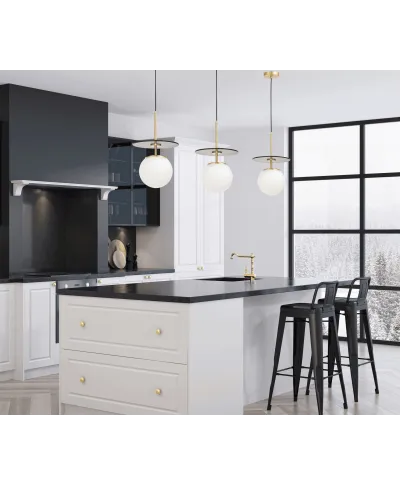 NOWOCZESNA LAMPA WISZĄCA CZARNO-MOSIĘŻNA DALTONA W1