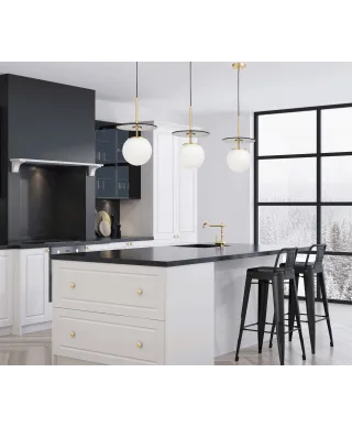 NOWOCZESNA LAMPA WISZĄCA CZARNO-MOSIĘŻNA DALTONA W1