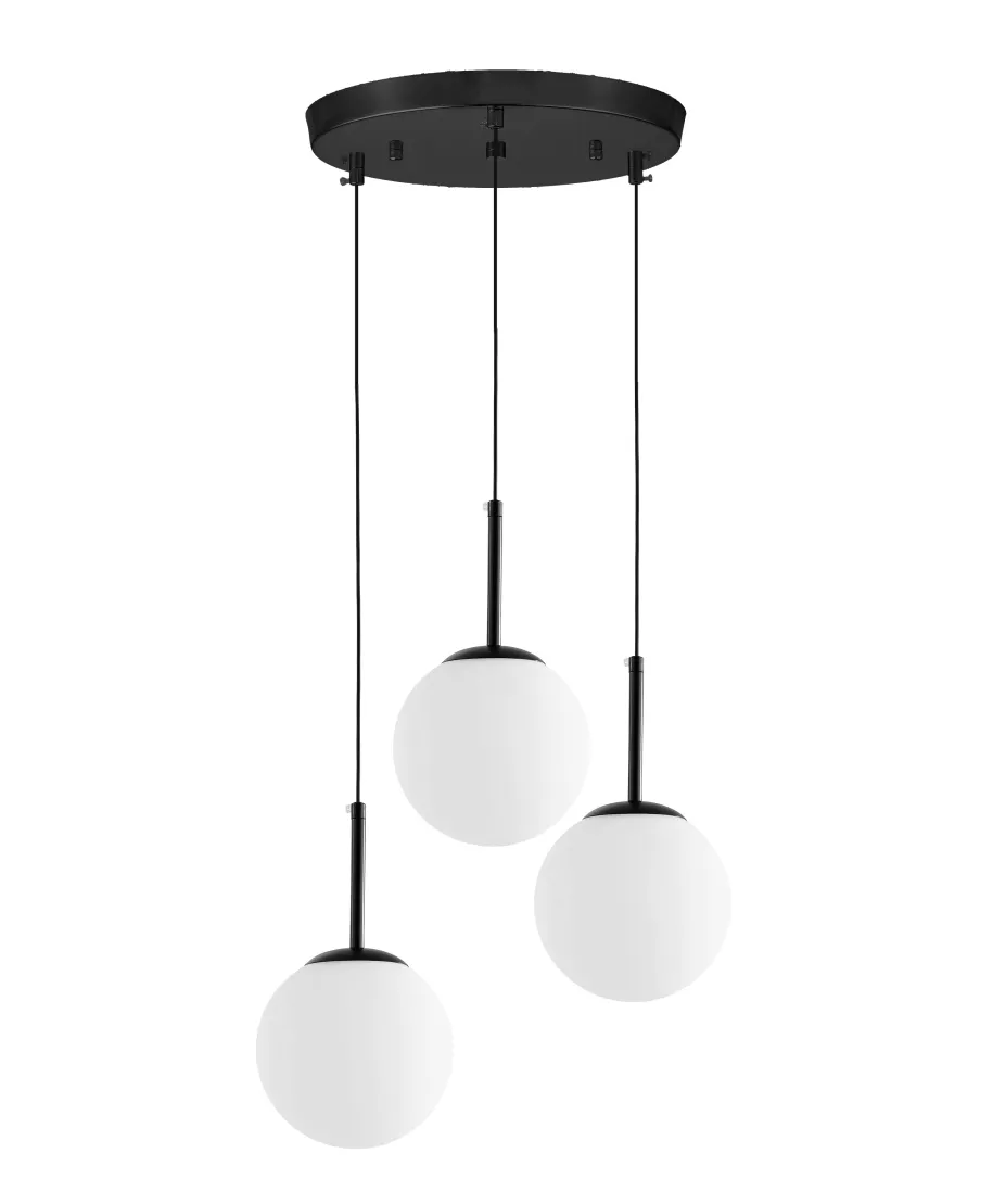 NOWOCZESNA POTRÓJNA LAMPA CZARNA FREDICA W3