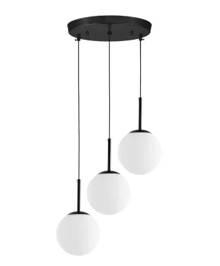 NOWOCZESNA POTRÓJNA LAMPA CZARNA FREDICA W3