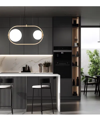 NOWOCZESNA PODWÓJNA LAMPA WISZĄCA ZŁOTA PANARI PRO