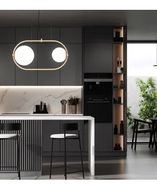 NOWOCZESNA PODWÓJNA LAMPA WISZĄCA ZŁOTA PANARI PRO