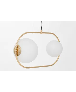 NOWOCZESNA PODWÓJNA LAMPA WISZĄCA ZŁOTA PANARI PRO