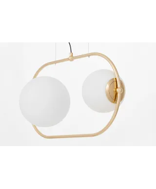 NOWOCZESNA PODWÓJNA LAMPA WISZĄCA ZŁOTA PANARI PRO