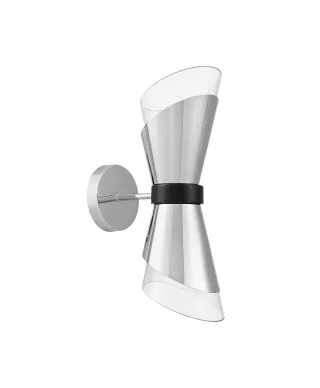 LAMPA ŚCIENNA KINKIET PODWÓJNY NOWOCZESNY CHROMOWANY FABRO W2