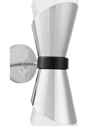 LAMPA ŚCIENNA KINKIET PODWÓJNY NOWOCZESNY CHROMOWANY FABRO W2