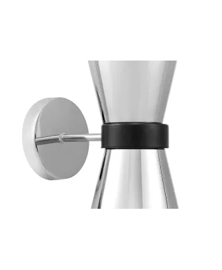 LAMPA ŚCIENNA KINKIET PODWÓJNY NOWOCZESNY CHROMOWANY FABRO W2