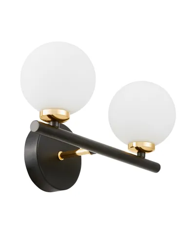 LAMPA ŚCIENNA KINKIET NOWOCZESNY CZARNO-ZŁOTY MARSIADA W2