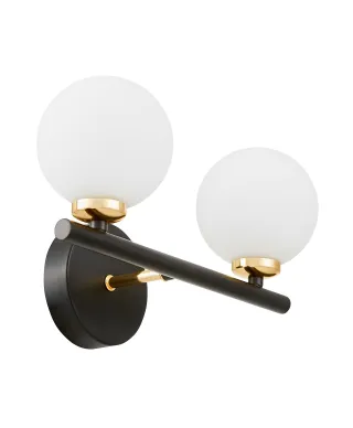 LAMPA ŚCIENNA KINKIET NOWOCZESNY CZARNO-ZŁOTY MARSIADA W2